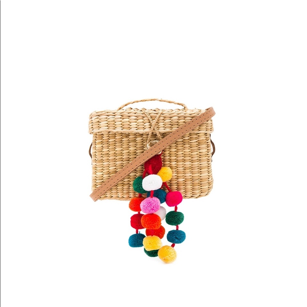 Nannacay pompom straw bag